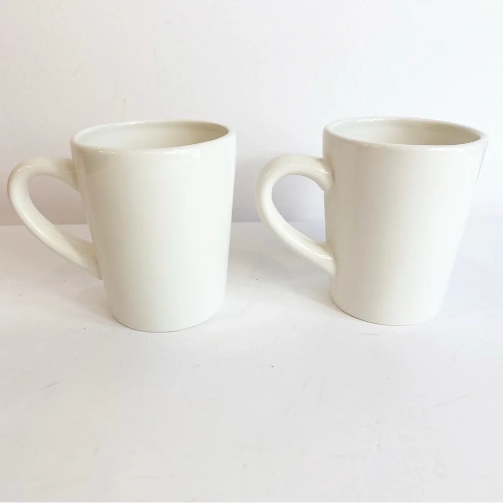 Retired Williams Sonoma Snowman Skiing Mugs~Set of 2 Christmas Winter Holiday